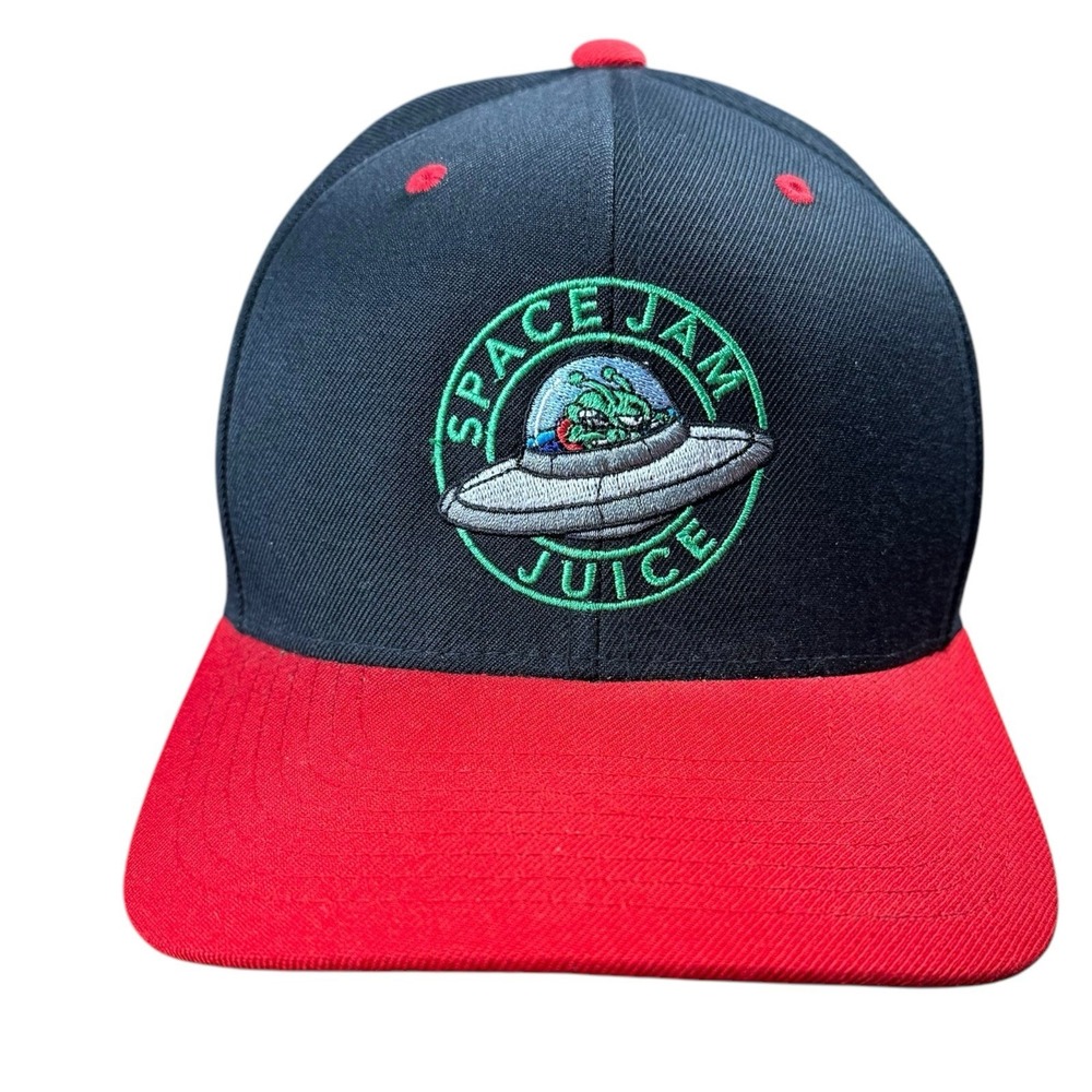 Space Jam Juice Alien Flying Saucer Space Vaping Snapback Black Hat Cap B18G